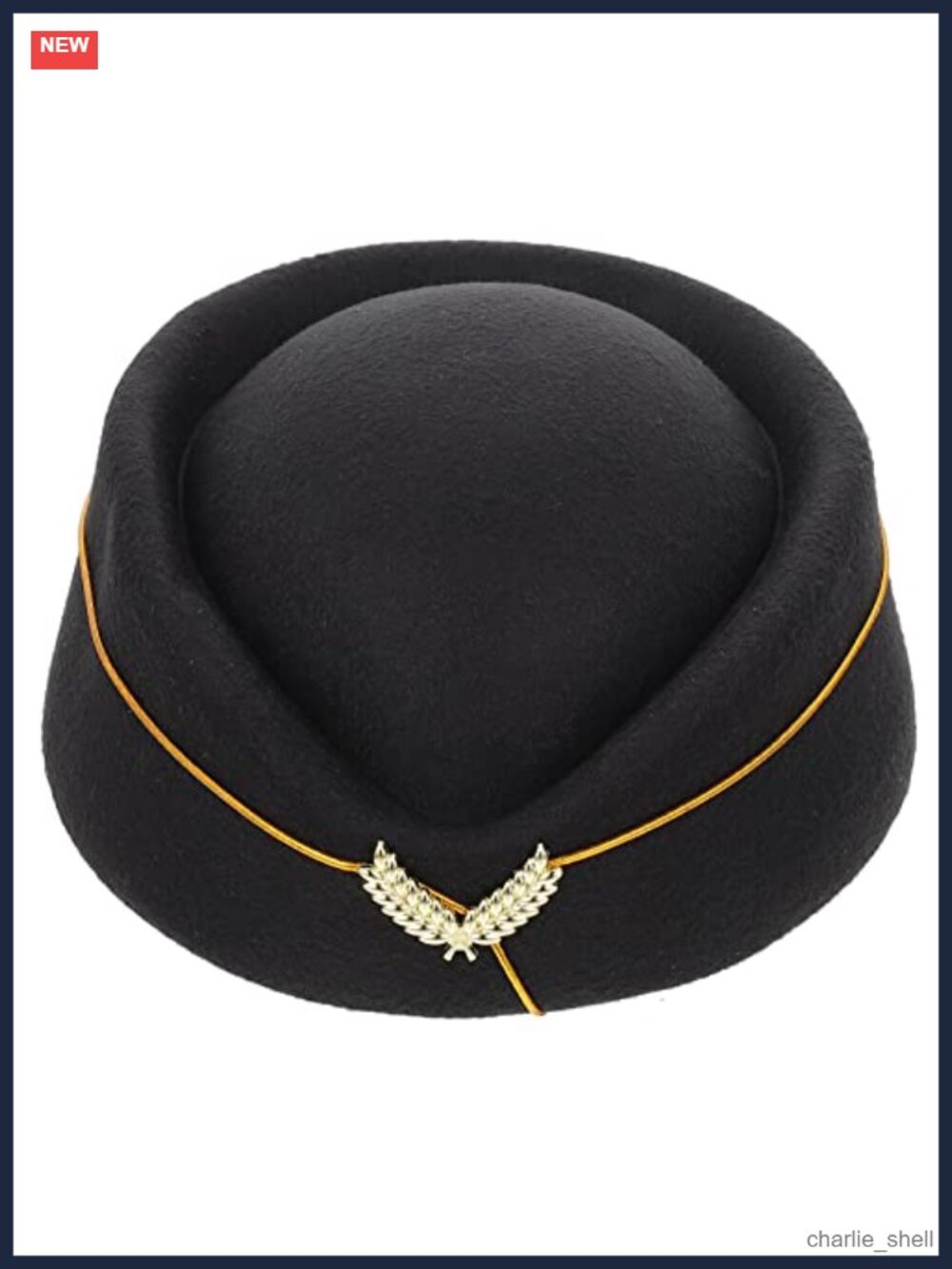 Vintage Stewardess Beret Hat Felt Flight Attendant Cosplay Cap